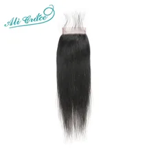 Ali Grace бразильские прямые волосы HD Кружева Закрытие 4x4 швейцарская шнуровка с волосами младенца человеческие волосы закрытие средняя часть