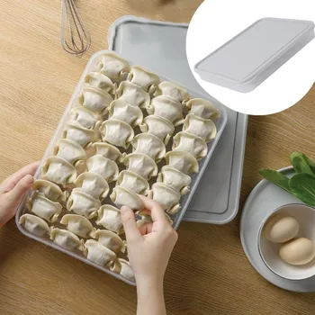 

Plastic Egg Dumping Box Single Layer Refrigerator Food Dumplings Airtight Storage Container Plastic Box For Kitchen Accessiores