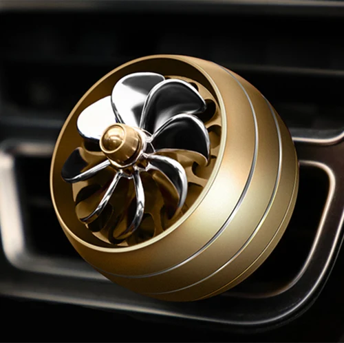 Автомобильный освежитель воздуха, автомобильный ароматизатор на выходе, свежий Вентиляционный воздух, ароматерапия, ароматизатор, автомобильный парфюмерный диффузор с зажимом, светодиодный атмосферный светильник - Название цвета: gold