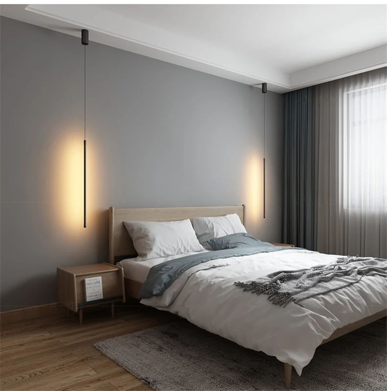 Скандинавский современный прикроватный светодиодный подвесной светильник для спальни, минималистичный подвесной светильник для гостиной, креативный подвесной светильник