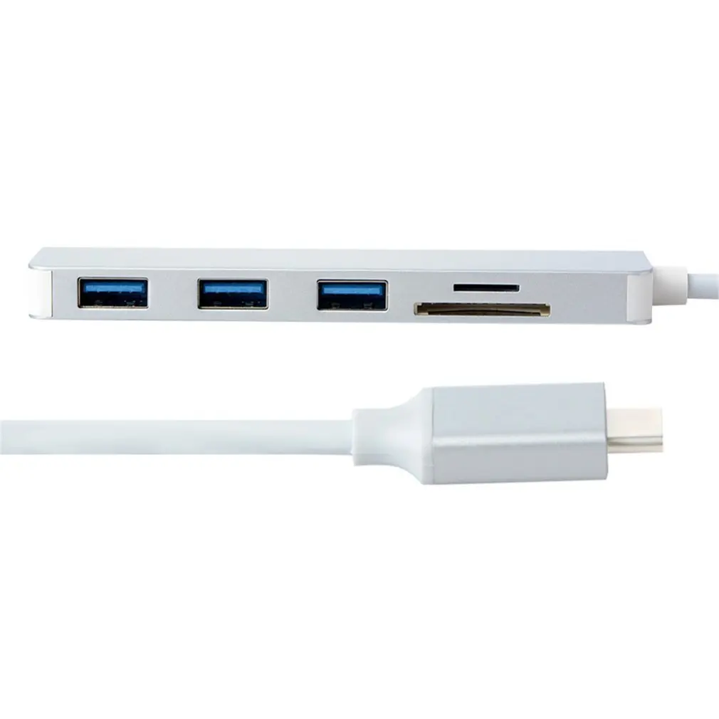 Алюминиевый USB C концентратор тип-c до 3 портов USB 3,0 концентратор TF кард-ридер конвертер кабель для ноутбука Macbook Тип C концентратор адаптер