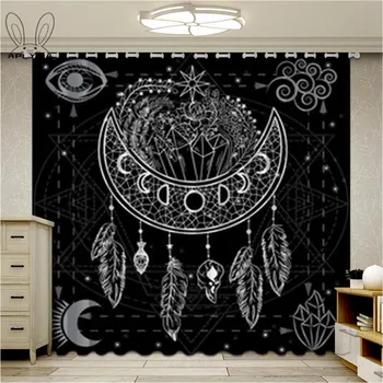 

Feather Chic Style Curtains For Living Room Bedroom Colorful Blackout Curtain Window Treatment Drapes Home Decor