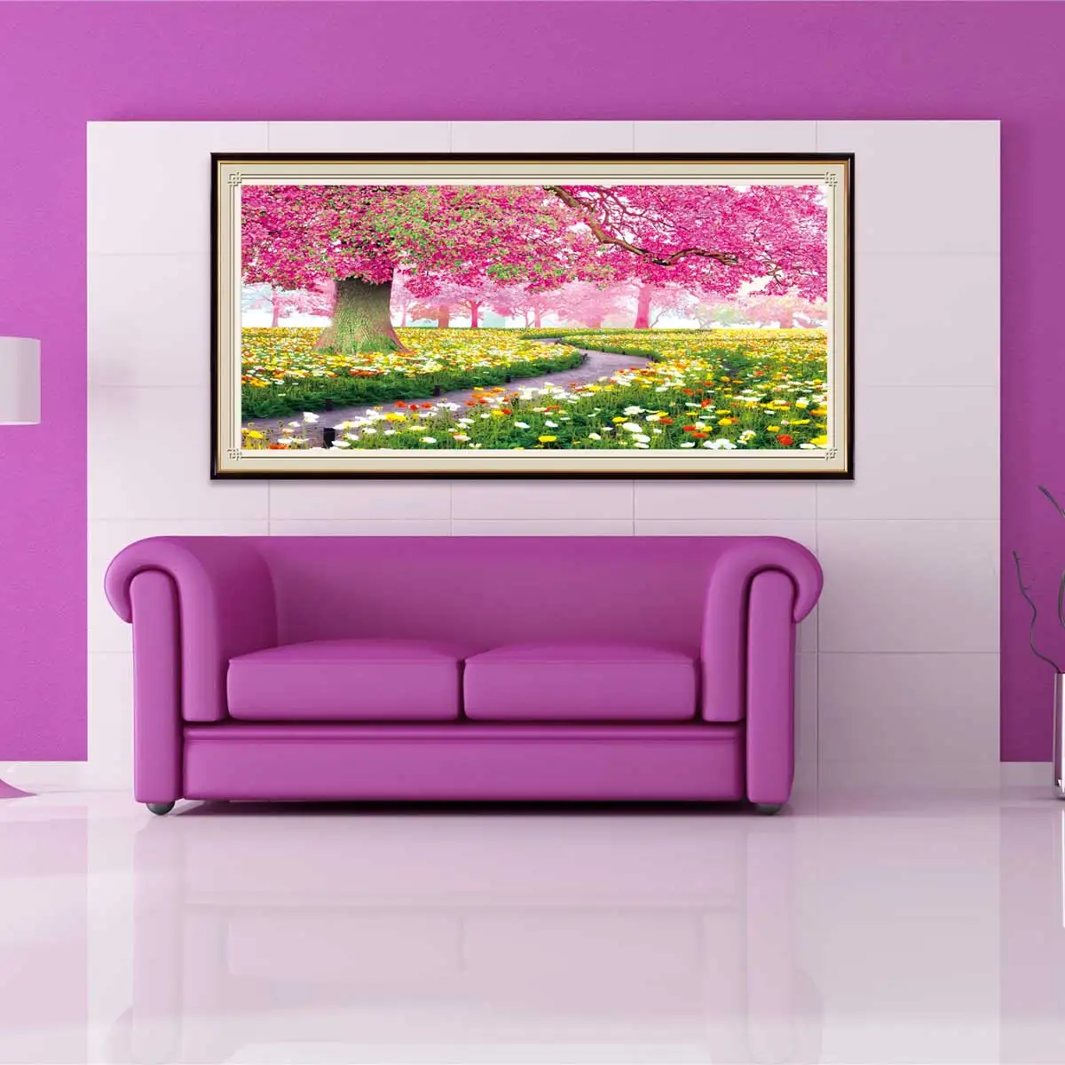 5d Diy Diamond Painting Flower Scenery Diamond Mosaic Landscape Full