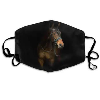 

Dark Horses Dust Mask, Reusable Washable Mouth Masks, Adjustable Warm Face Mask Unique Cover Filters Blocking Pollen Pollution