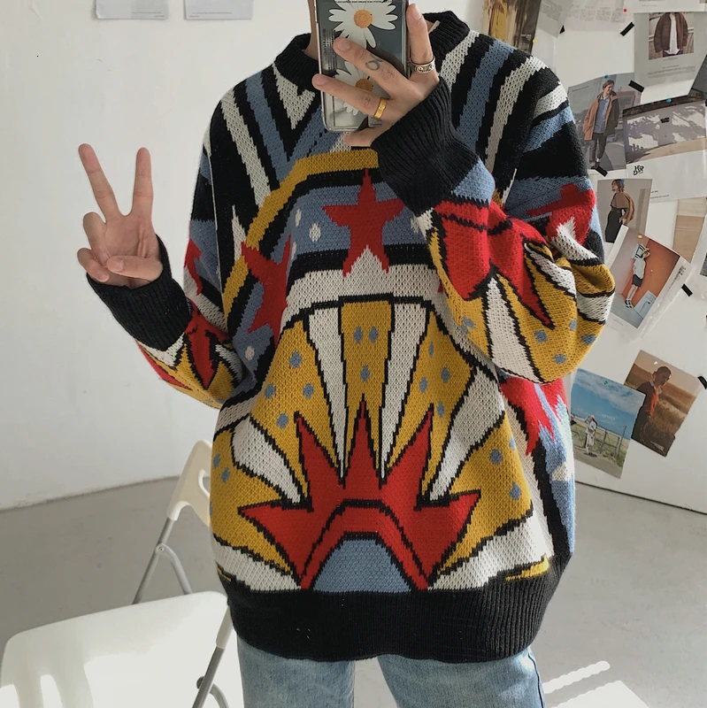 

Winter Men's Thickening Woolen Knitting Round Neck Coats Keep Warm Cashmere Sweaters Loose Pullover 3 Color Casual Clothes M-2XL