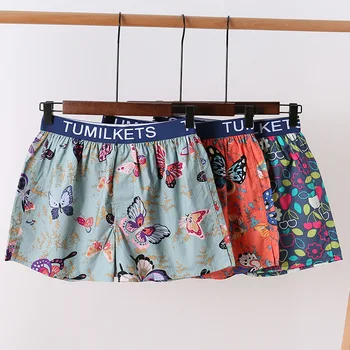 

1pcs Men Underwear Boxers Shorts Casual Printed Cotton Sleep Underpants Quality Loose Comfortable Middle Waist Boxer Hombre