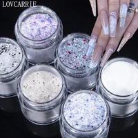 LOVCARRIE Acrylic Powder Professional Nail System Dust Gold Silver Purple Mix Glitter Acrylics Powder 10ML Nail Extension Design 1