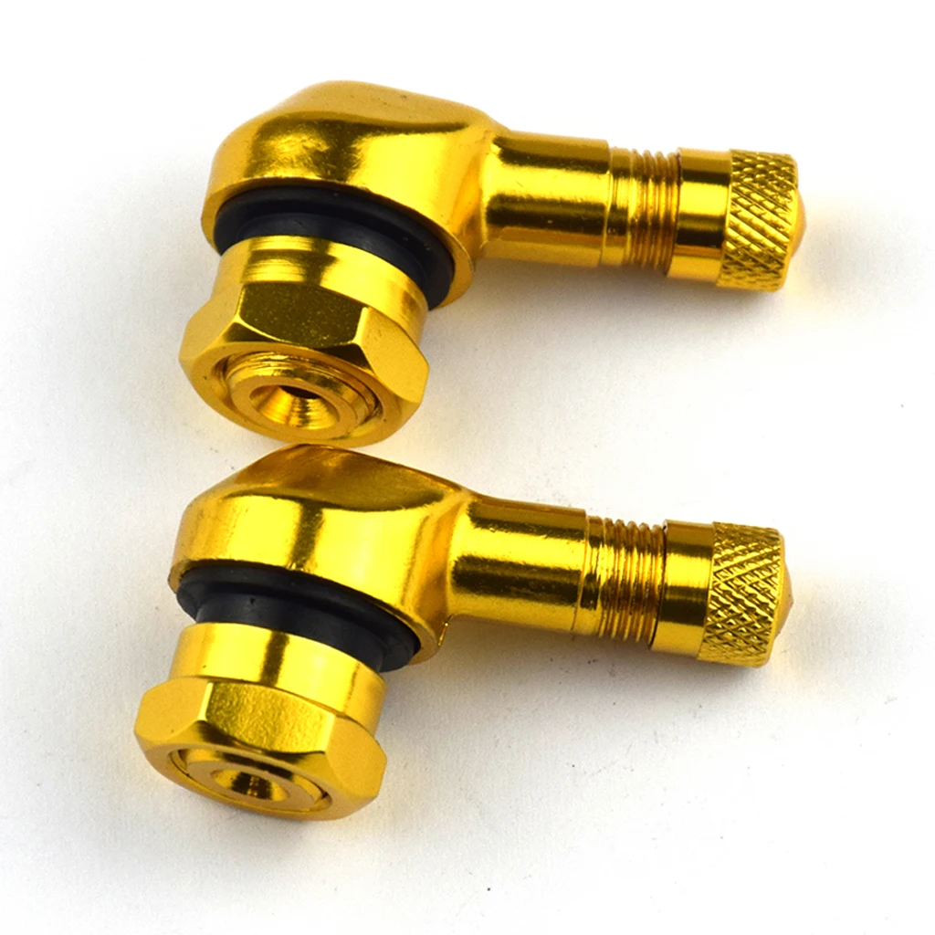 1 Pair Universal Motorcycle Wheel Tire Valves Stem Cap Air Tire Cover 90 Degree CNC Aluminum