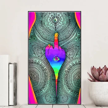 

Psychedelic Trippy Visual Abstract Modern Painting HD Canvas Painting Canvas Posters and Prints Wall Art Bar Home Decor Sticker