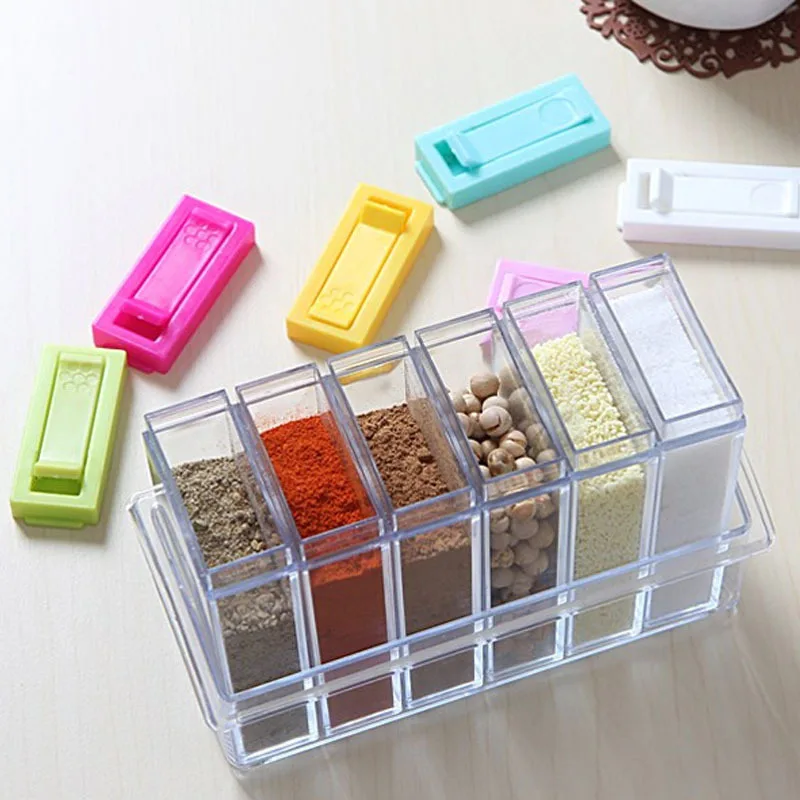 Kitchen Seasoning Bottles Boxes Jars 6Pcs/Set Plastic Spice Storage Organizer Box Salt Pepper BBQ Seasoning Bottles Kitchen Tool Kitchen Seasoning Bottles Boxes Jars 6Pcs/Set Plastic Spice Storage Organizer Box Salt Pepper BBQ Seasoning Bottles Kitchen Tool