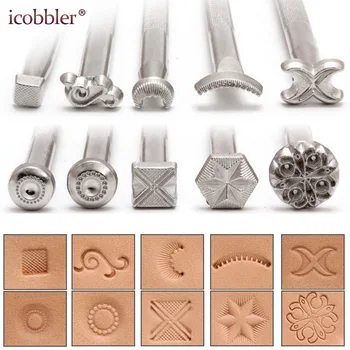 

Leather Craft Stamp Metal for Leather of The Skin Genuine Cowhide Carving Stamps Tools Patterns Flower Totem Leathercraft