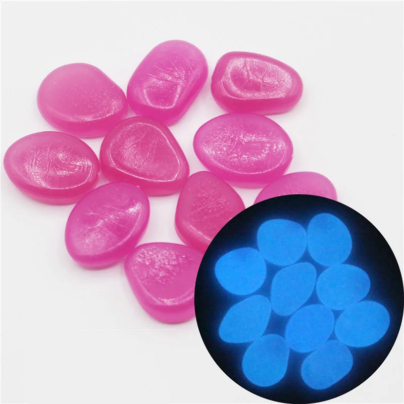 

2-3cm Luminous Stone Aquarium Pool Landscaping Glow In The Dark Pebbles Decor
