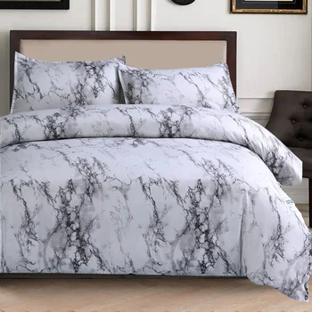 

Lychee Marbling Printed Bedding Set Warm Polyester Duvet Cover Set Full King Twin Queen Size Home Textile Family Bed Sets
