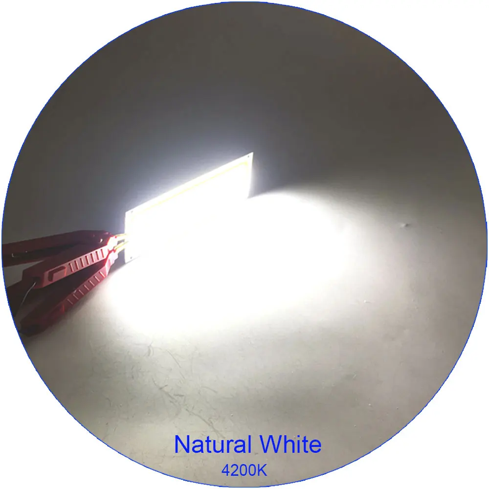 Natural White 120x36 мм COB светодиодный светильник, 12 В, 10 Вт, светильник, излучающий диод, красный, синий, теплый, натуральный, холодный белый, светодиодный светильник для DIY, светодиодный - Испускаемый цвет: Natural White