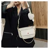 Luxury Heart Bag 2 Pcs/set Women Shoulder Bags Casual Solid Color Women Bag 2022 Chain Wide Strap Crossbody Messenger Bags Purse ► Photo 3/6