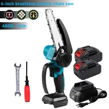 

4/6 Inch Electric Chainsaw 18V Brushless Pruning Saw Electric Saws Garden Mini Saw Wood Cutter Power Tool For Makita 18V Battery