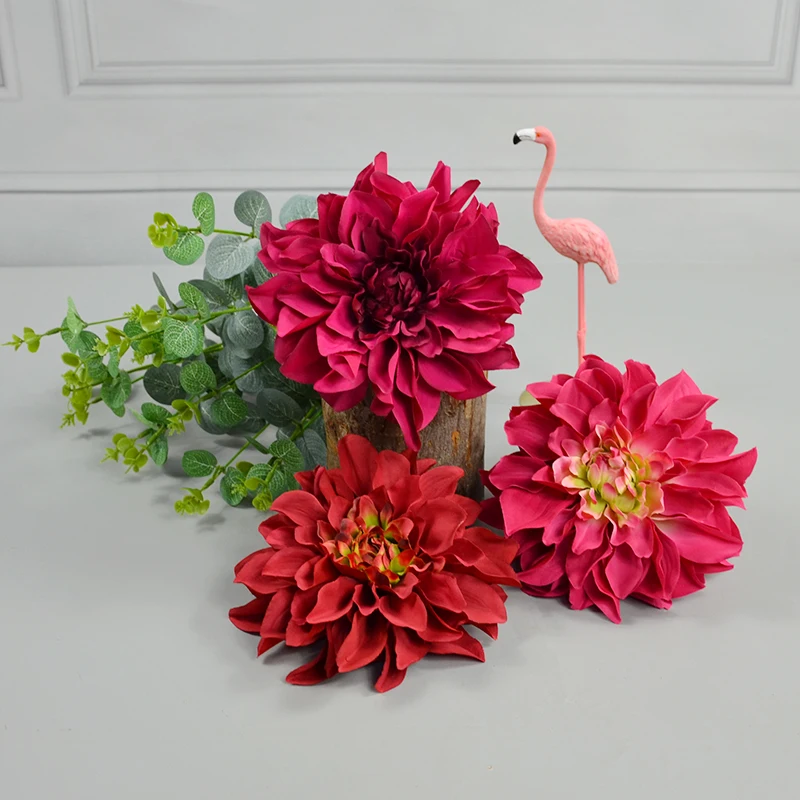 웨딩 홈 파티 장식에 대 한 5pcs 16cm 큰 인공 실크 달리아 꽃 머리 DIY 꽃 벽 선물 상자 scrapbooking 프로세스