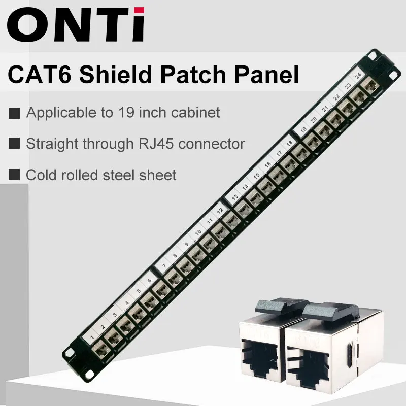 Connettore Rj45 Patch Panel Cat6 Shield 24 Porte Onti Applicabile Al Telaio Di Distribuzione Ethernet Rack Per Cavi Di Rete Da 19 Pollici