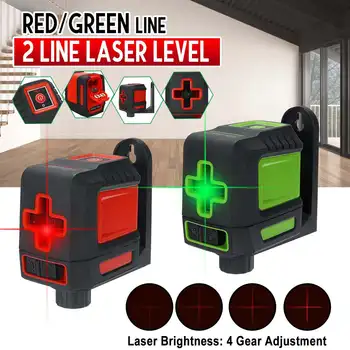 

4 Gear Adjustment Laser Brightness 2 Lines Laser Level Self Levelling Green Red Beam Laser Horizontal & Vertical Cross-Line