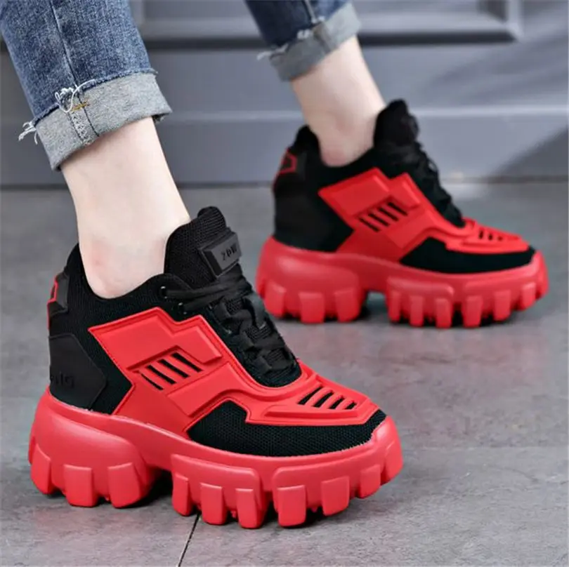Womens Ladies High Platform Trainers Sneakers Retro Boots Hi Top Wedge Punk Goth