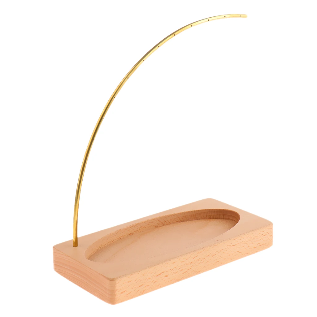

Artistic Curved Rod Design Wooden Jewelry Display Stand Show Rack for Dangle Earrings, Hook Earrings