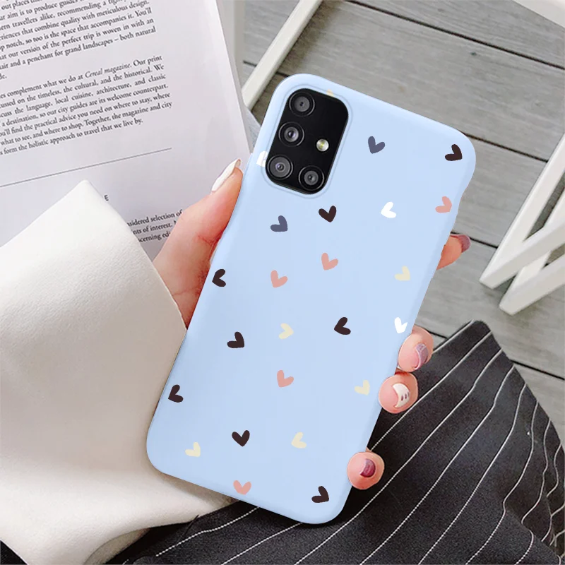 samsung silicone case For Samsung Galaxy A51 4G Case Silicone Back Cover Phone Fundas For Samsung A 51 A 5 1 Flower Protective Coque Shell Bumper 6.5" kawaii phone case samsung Cases For Samsung