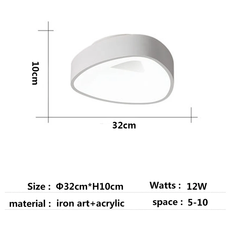 Современный потолочный светильник для спальни, декоративный Железный светодиодный потолочный светильник для коридора/столовой, винтажный потолочный светильник s - Цвет корпуса: triangle 32cm white