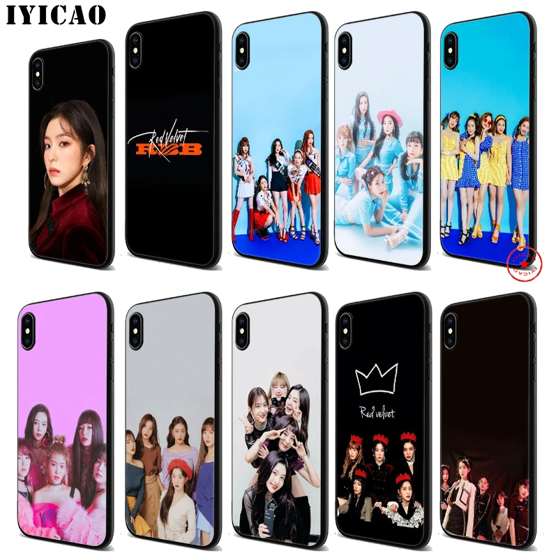 IYICAO красный бархат мягкий черный силиконовый чехол для iPhone 11 Pro Xr Xs Max X или 10 8 7 6 6S