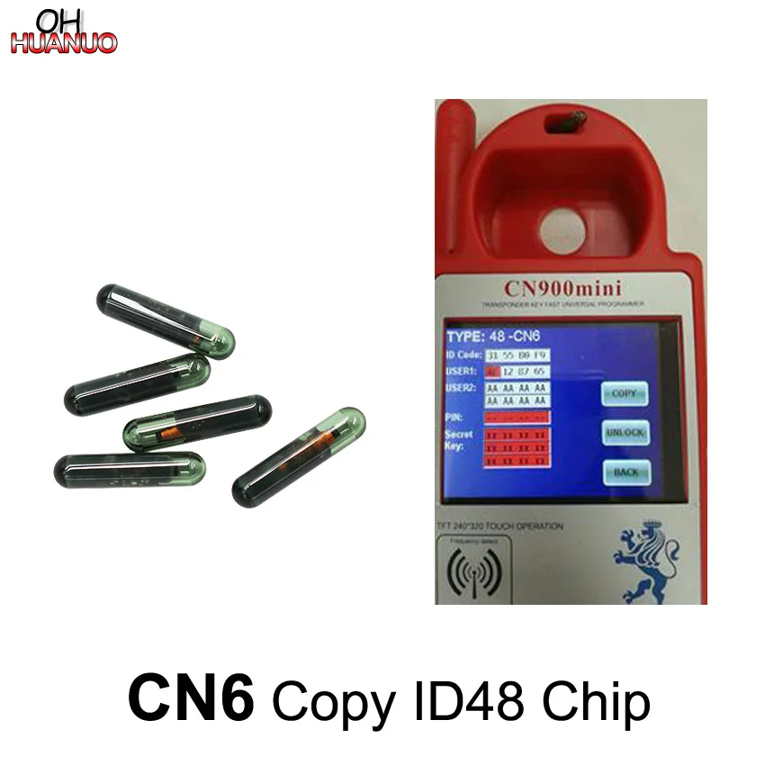5 шт./лот, CN6 копия ID48 автомобиль транспондер стекло пустой чип Cloner для CN900/ND900 мини ключ программист