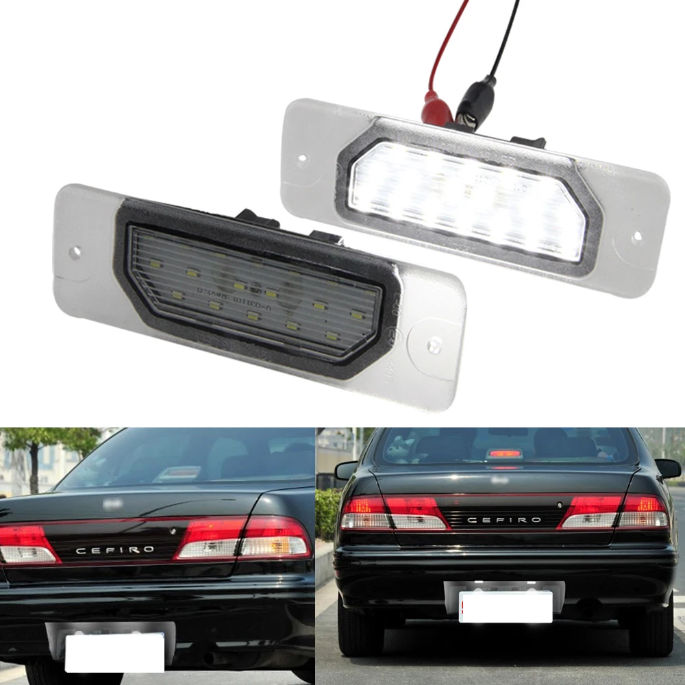 2x яркий светодиодный светильник номерного знака для Nissan Fuga 2009- Cefiro 99-03