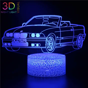 

ATOPH Vehicle Sedan Car 3D Night Light for Boys Girls Christmas Xmas Gifts LED Nightlight with USB Charging