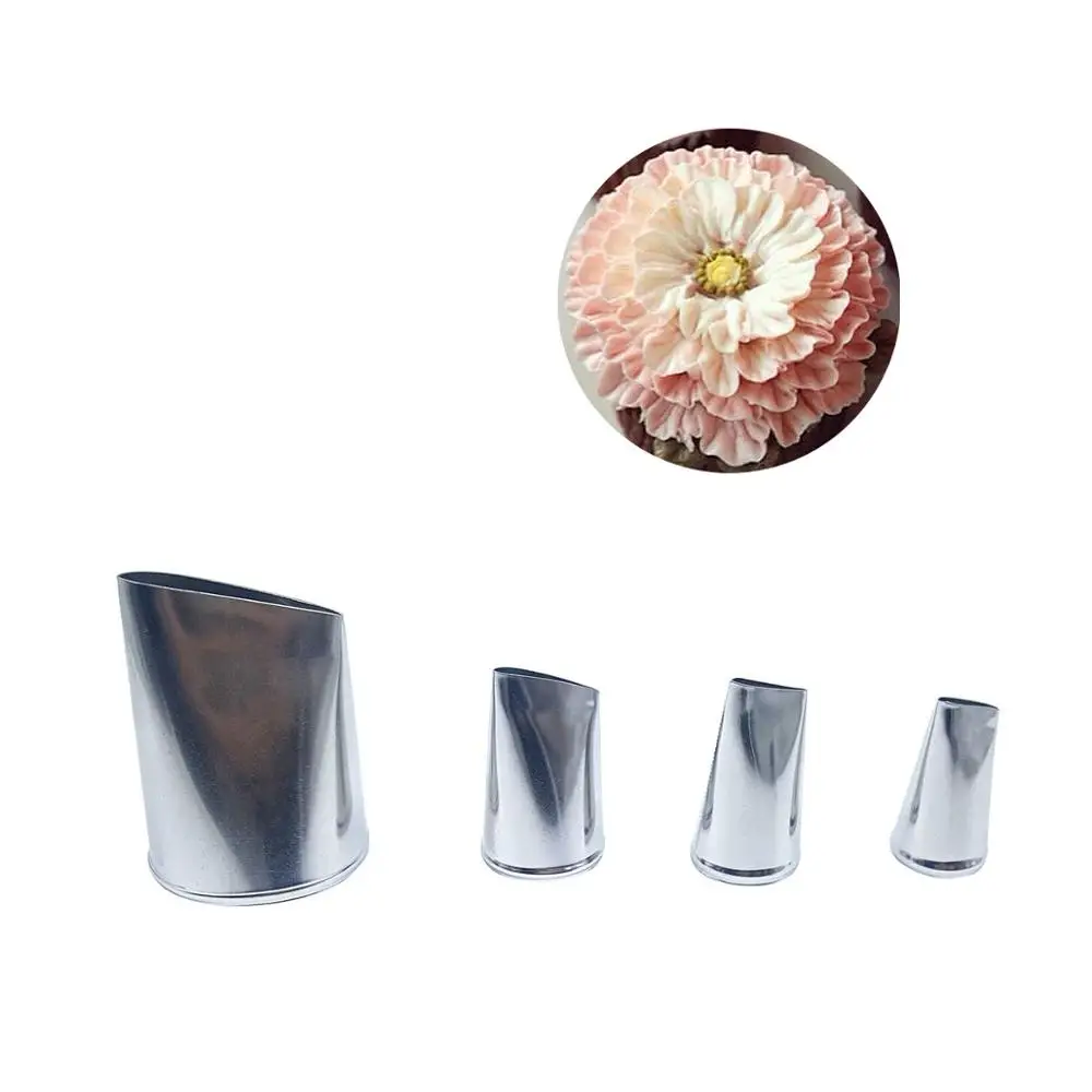 

4 pcs/set Rose Nozzle for Cake Decoration Stainless Steel Icing Piping Nozzles Cream Cupcakes