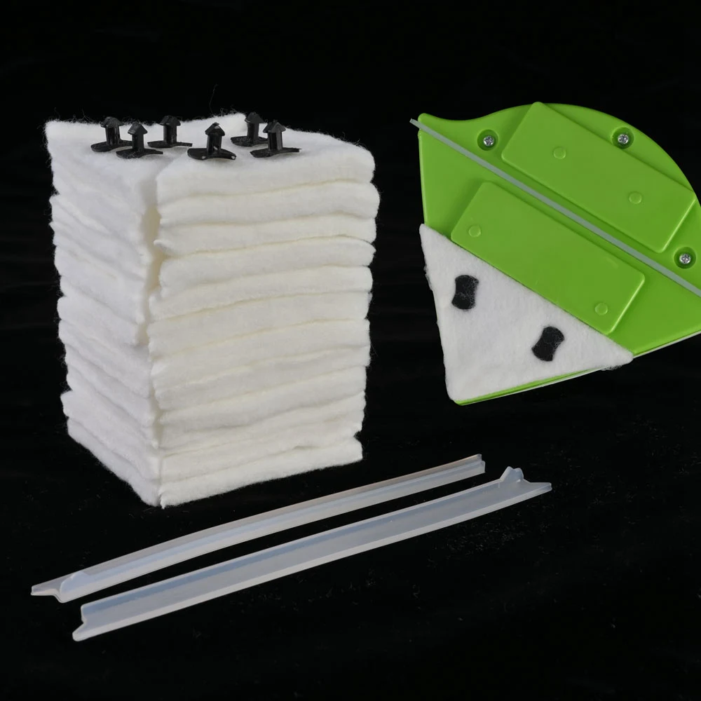 

Triangle Double Side Magnetic Window Cleaner Brush Accessories Include 24pcs Cleaning Cotton 2pcs Rubber Strip 4pcs Fixed Buckle