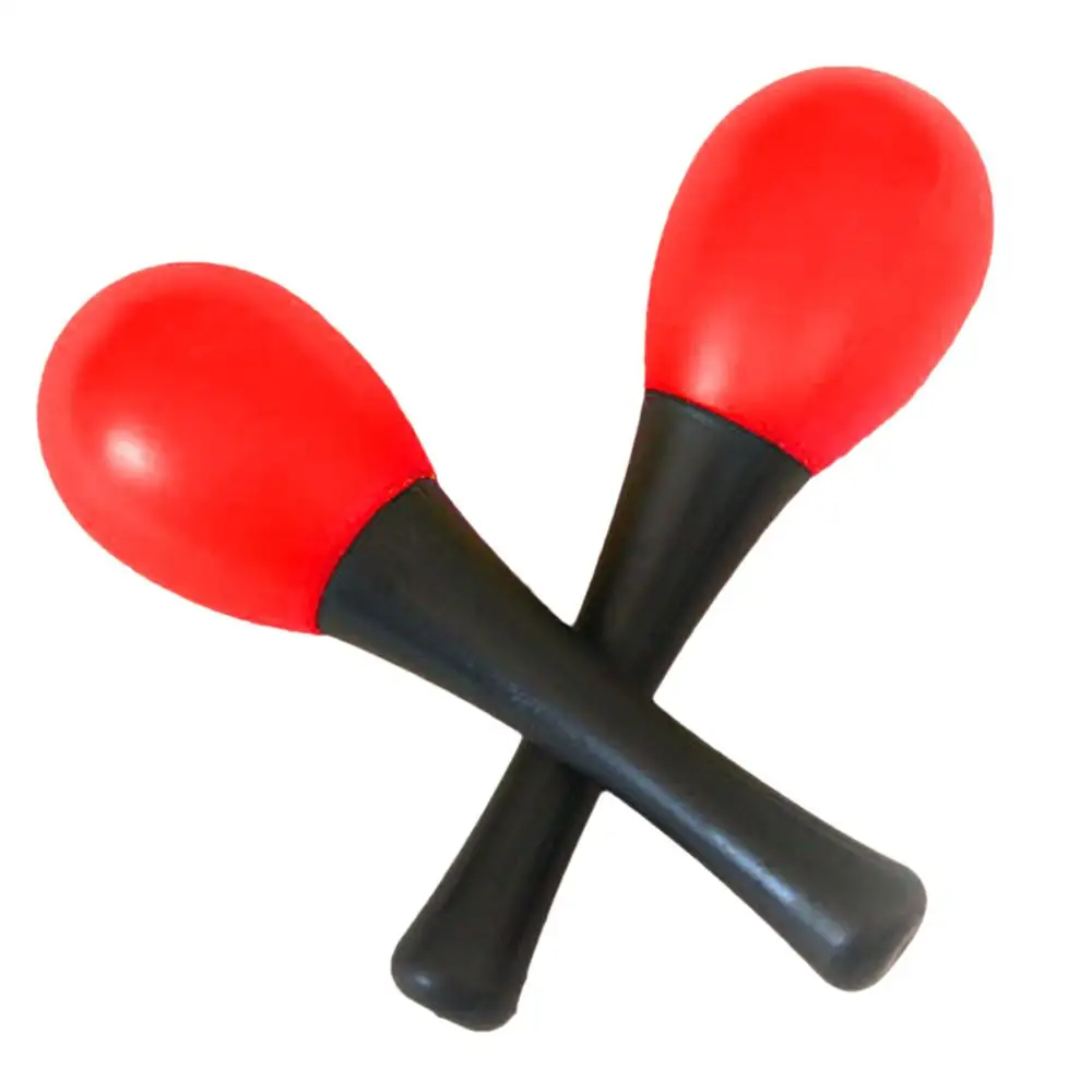 2 шт пластиковый песочный молоток maraca Погремушка шейкер детские музыкальные инструменты детская звуковая музыкальная игрушка Горячая Распродажа-красный черный - Цвет: Red