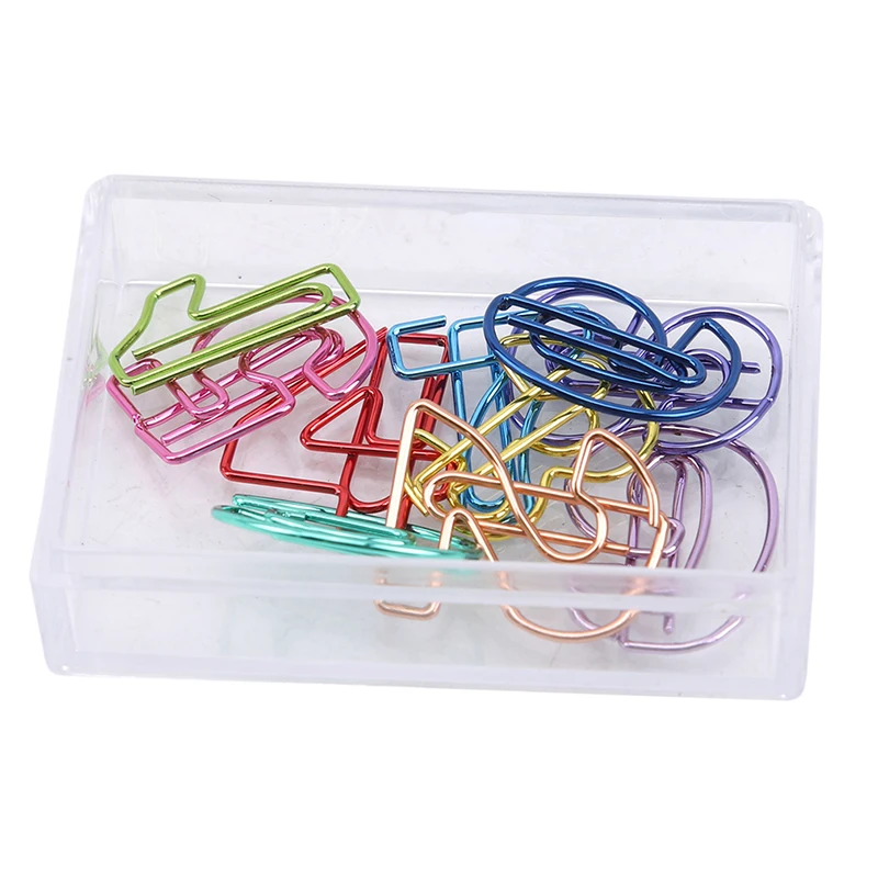 Office Stationery Pins Work Supplies Creative Page Clip Number 0-9 Boxed Color Shaped Paper Clips 10 Pcs/pack