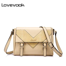 Женская сумка через плечо LOVEVOOK, не большая сумочка с регулируемым длинны ремнем, повседневая наплечная сумка с крокодиловым принтом в заслонок, из искусственной кожи