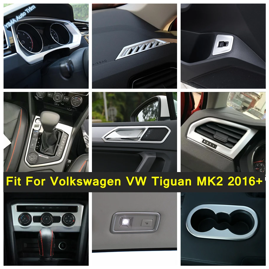 

Matte Accessories For Volkswagen VW Tiguan MK2 2016 - 2022 Gear Shift Panel / Headlights Switch Button / Door Handle Cover Trim