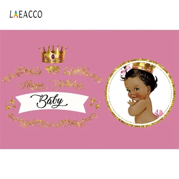 

Laeacco Pink Color Crown Angel Photography Backdrop Custom Photo Backgrounds Birthday Photophone Baby Shower Photocall Photozone