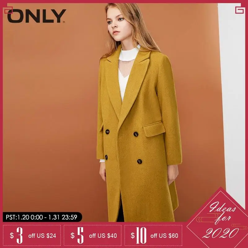 astounding  ONLY Mid-length Double-breasted Woolen Overcoat118427501