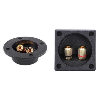 

2-Way Speaker Car Box Terminal Round Spring Cups Connector Subwoofer Enclosure with Speaker Type Black