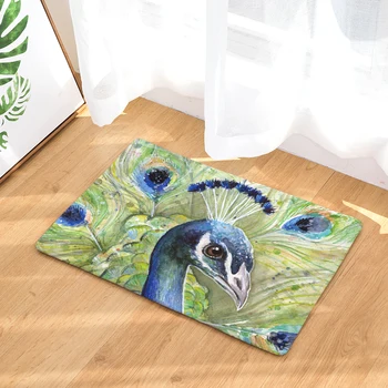 

Cartoon Flamingo Print Doormat Rectangle Peacock Pattern Anti Slip Entrance Carpet Living Room Rug Home Decor Kitchen Mat
