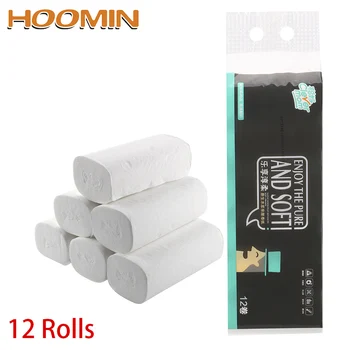 

HOOMIN No fragrance 12 Rolls/Lot Home Bath Kitchen Tissue Roll Coreless Toilet Paper Toilet Paper Toilet Roll Paper 4 Layers