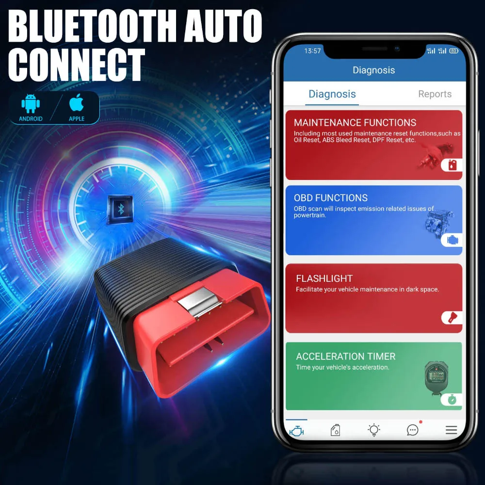 X431 iDiag OBD2 Удлинительный кабель плюс Thinkcar 2 ThinkDriver Bluetooth полная система сканер для iOS