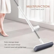 

Easy Thirsty Mop Hand-free Magic PVA Sponge Mop 360 Degree Flat Dust Wet for Home Kitchen Wood Ceramic Tiles Floor Cleaning