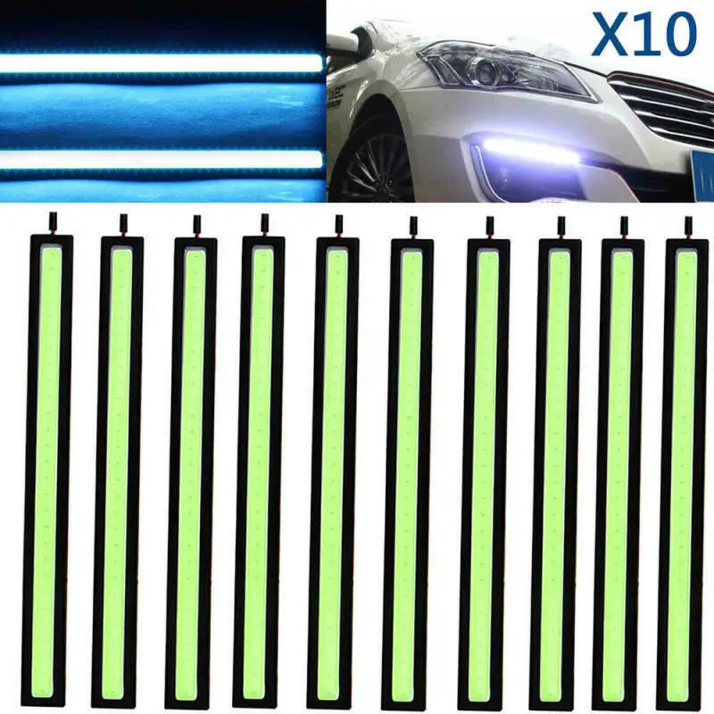 

10pcs Ice Blue COB LED Daytime Running Lights lamps Car Auto DRL Fog Driving Lamp DC 10V-12V 17cm car light accessories