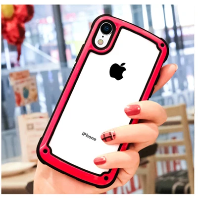 Защитный силиконовый чехол-бампер для телефона IPhone XR XS Max X, противоударный чехол для IPhone 6 6S 8 7 Plus, мягкие чехлы для телефонов - Цвет: Red