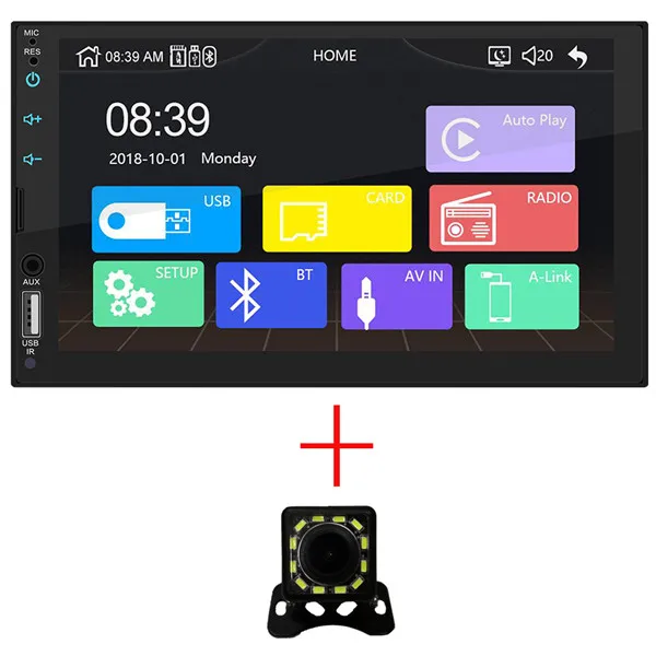 2 Din Apple Carplay Автомагнитола Bluetooth Android авто " сенсорный экран видео MP5 плеер USB TF ISO стерео Система головное устройство PHYEE X2 - Цвет: with camera 12led