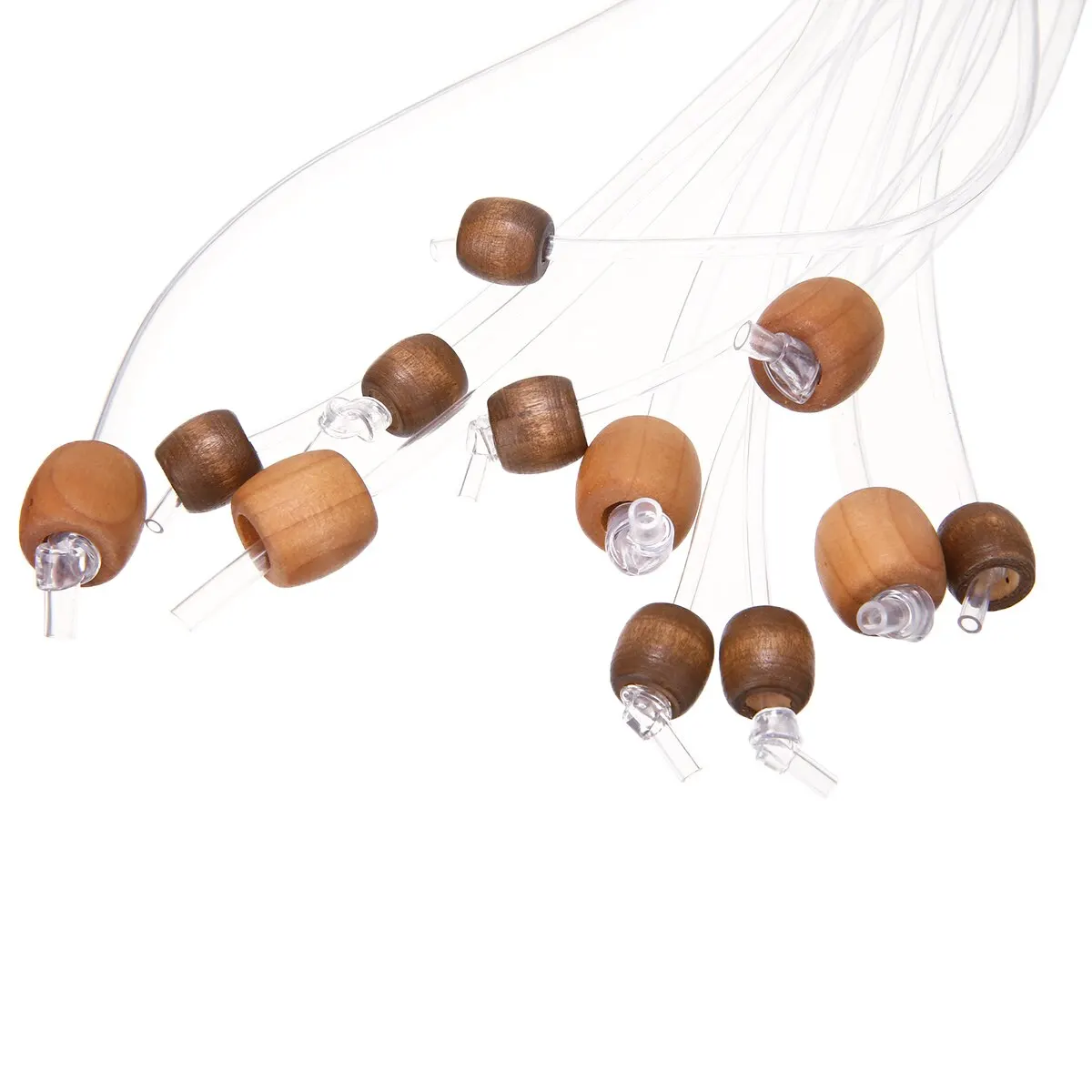 12PCS DIY Bamboo Crochet Stitch Hook Long Tunisian Crochet Hooks Knitting Needles Weave Craft Tool with Wood Bead Set