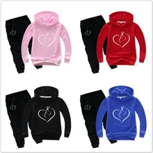 Комплект детской одежды, свитшоты для маленьких мальчиков комплект одежды для девочек, толстовки с капюшоном с рисунком лошади и штаны спортивные костюмы из 2 предметов осенняя одежда для детей