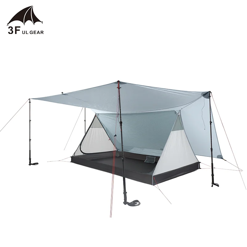 3f ul gear 2 человек открытый палатка брезент палатка без полюса зажигалка, чем lanshan 2 двухсторонние силиконовые